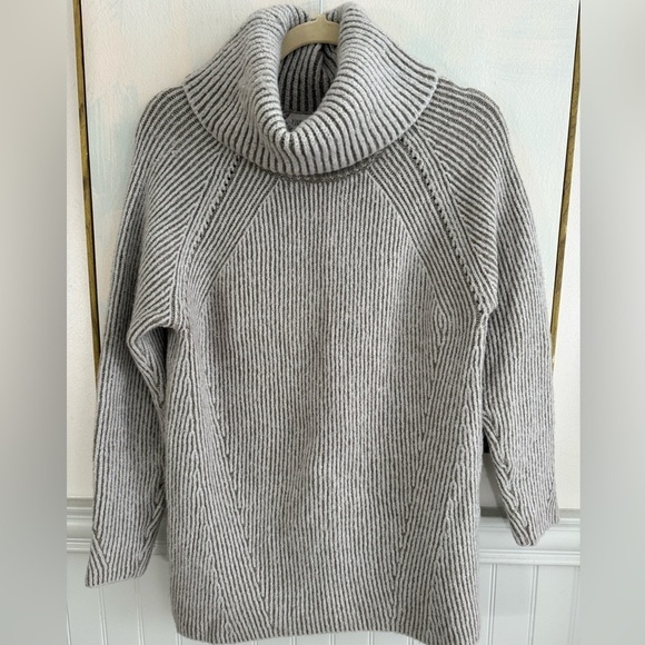 PINK ROSE Knit Ribbed Cowl Neck Turtleneck Gray Brown Size XS - Picture 1 of 7